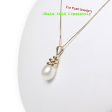 Load image into Gallery viewer, White Cultured Pearl Pendant – 14k Yellow Gold Cone Bail