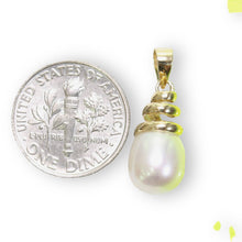 Load image into Gallery viewer, Pink Pearl Pendant – 14k Yellow Gold Cone Bail