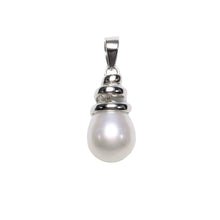 Load image into Gallery viewer, White Pearl Pendant – 14k White Gold Cone Bail