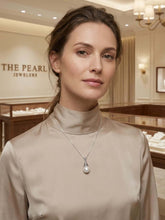 Load image into Gallery viewer, White Pearl Pendant – 14k White Gold Cone Bail