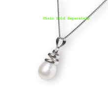 Load image into Gallery viewer, White Pearl Pendant – 14k White Gold Cone Bail