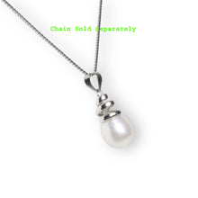 Load image into Gallery viewer, White Pearl Pendant – 14k White Gold Cone Bail