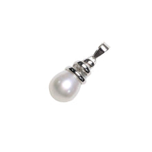 Load image into Gallery viewer, White Pearl Pendant – 14k White Gold Cone Bail