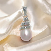 Load image into Gallery viewer, Pink Cultured Pearl Pendant – 14k White Gold Cone Bail