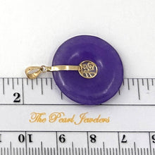 Load image into Gallery viewer, 14K Yellow Gold Good Luck “Fu” Lavender Jade Pendant Necklace