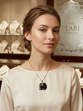 Load image into Gallery viewer, 14k Yellow Gold Black Onyx Elephant Pendant