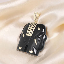 Load image into Gallery viewer, 14k Yellow Gold Black Onyx Elephant Pendant