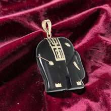 Load image into Gallery viewer, 14k Yellow Gold Black Onyx Elephant Pendant