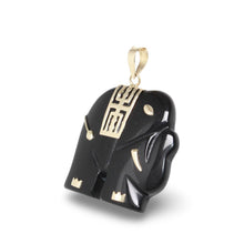 Load image into Gallery viewer, 14k Yellow Gold Black Onyx Elephant Pendant