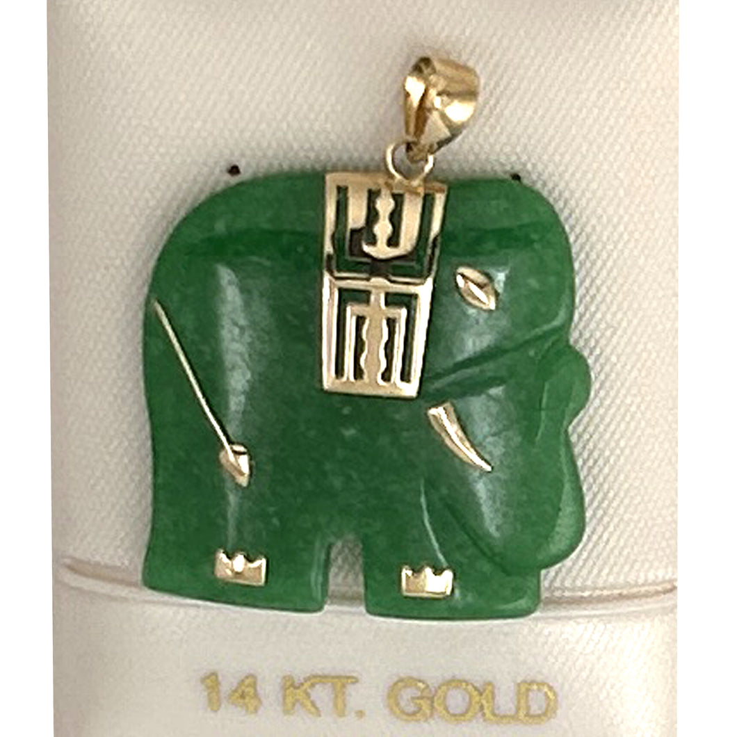 2100033-14kt-Solid-Yellow-Gold-Hand-Carved-Elephant-Green-Jade-Pendant-Necklace