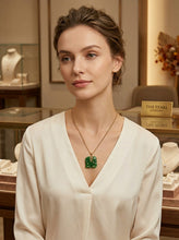 Load image into Gallery viewer, 14k Yellow Gold Green Jade Elephant Pendant