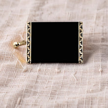 Load image into Gallery viewer, Greek Key 14kt Yellow Gold 30 mm Black Onyx Board Pendant Necklace