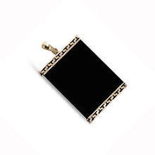 Load image into Gallery viewer, Greek Key 14kt Yellow Gold 30 mm Black Onyx Board Pendant Necklace