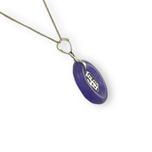 Load image into Gallery viewer, 14kt Solid Yellow Gold Blessing Donut Purple Jade Pendant Necklace