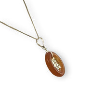 Load image into Gallery viewer, 14kt Solid Yellow Gold Blessing Donut Orange Jade Pendant Necklace