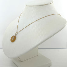 Load image into Gallery viewer, 14kt Solid Yellow Gold Blessing Donut Yellow Jade Pendant Necklace