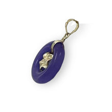 Load image into Gallery viewer, 14kt Solid Yellow Gold Hawaiian Plumeria Design Purple Jade Pendant Necklace