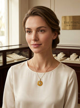 Load image into Gallery viewer, 14k Solid Yellow Gold Hawaiian Plumeria Honey Jade Pendant Necklace