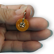 Load image into Gallery viewer, 14k Solid Yellow Gold Hawaiian Plumeria Honey Jade Pendant Necklace