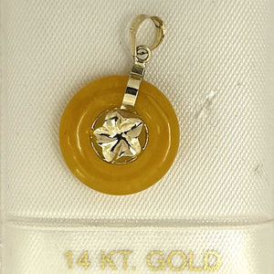 2100065-Honey-Jade-14kt-Solid-Yellow-Gold-Hawaiian-Plumeria-Pendant-Necklace