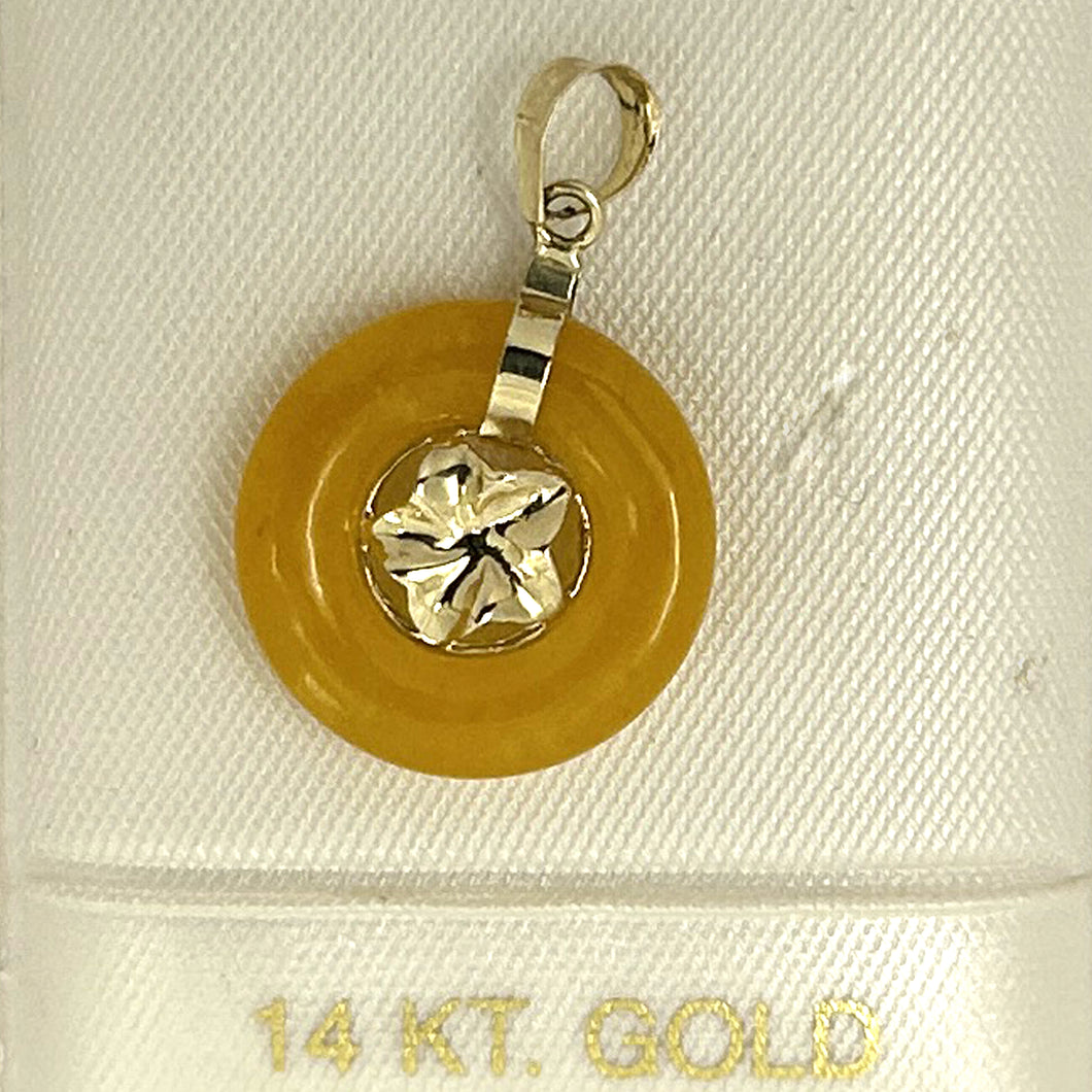 2100065-Honey-Jade-14kt-Solid-Yellow-Gold-Hawaiian-Plumeria-Pendant-Necklace