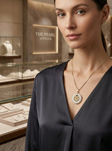 Load image into Gallery viewer, 14k Solid Gold Dragon Mother of Pearl Donut Pendant
