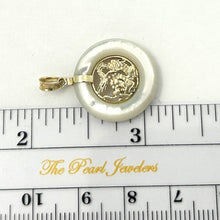 Load image into Gallery viewer, 14k Solid Gold Dragon Mother of Pearl Donut Pendant
