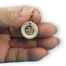 Load image into Gallery viewer, 14k Solid Gold Dragon Mother of Pearl Donut Pendant