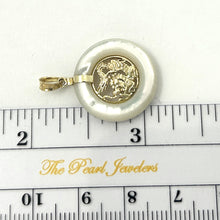 Load image into Gallery viewer, 2100080-14k-Gold-Hand-Crafted-Dragon-White-Mother-of-Pearl-Pendant-Necklace