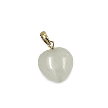 Load image into Gallery viewer, 14k Gold White Jade Heart Pendant