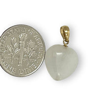 Load image into Gallery viewer, 14k Gold White Jade Heart Pendant