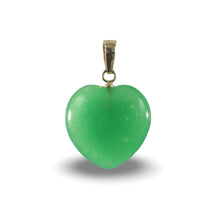 Load image into Gallery viewer, 14k Gold Green Jade Heart Pendant