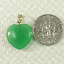 Load image into Gallery viewer, 14k Gold Green Jade Heart Pendant