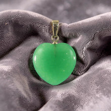 Load image into Gallery viewer, 14k Gold Green Jade Heart Pendant
