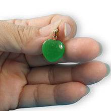 Load image into Gallery viewer, 14k Gold Green Jade Heart Pendant