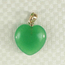 Load image into Gallery viewer, 14k Gold Green Jade Heart Pendant