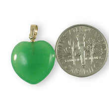 Load image into Gallery viewer, 14k Gold Green Jade Heart Pendant