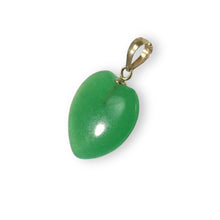 Load image into Gallery viewer, 14k Gold Green Jade Heart Pendant