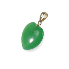 Load image into Gallery viewer, 14k Gold Green Jade Heart Pendant