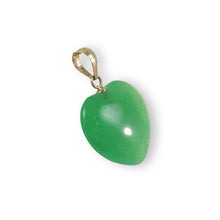 Load image into Gallery viewer, 14k Gold Green Jade Heart Pendant