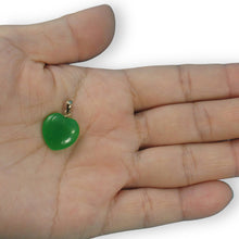 Load image into Gallery viewer, 14k Gold Green Jade Heart Pendant