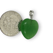Load image into Gallery viewer, 14k White Gold Green Jade Heart Pendant