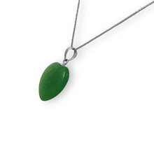 Load image into Gallery viewer, 14k White Gold Green Jade Heart Pendant