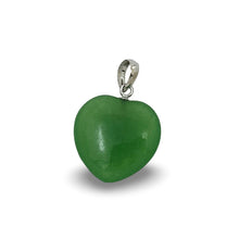 Load image into Gallery viewer, 14k White Gold Green Jade Heart Pendant