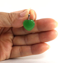 Load image into Gallery viewer, 2100098-14k-White-Gold-Hand-Crafted-Heart-Love-Green-Jade-Pendant