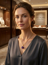 Load image into Gallery viewer, 14k Solid Yellow Gold Lavender Round Bead Jade Pendant