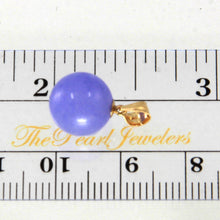 Load image into Gallery viewer, 14k Solid Yellow Gold Lavender Round Bead Jade Pendant