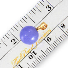 Load image into Gallery viewer, 14k Solid Yellow Gold Lavender Round Bead Jade Pendant