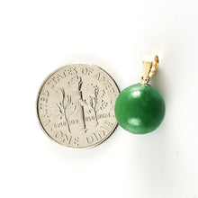 Load image into Gallery viewer, 14kt Solid Yellow Gold Green Jade Pendant Necklace