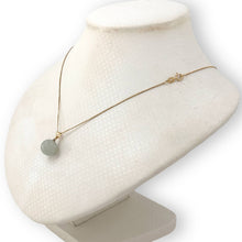 Load image into Gallery viewer, 14kt Solid Yellow Gold Celadon Green Round Jade Pendant Necklace